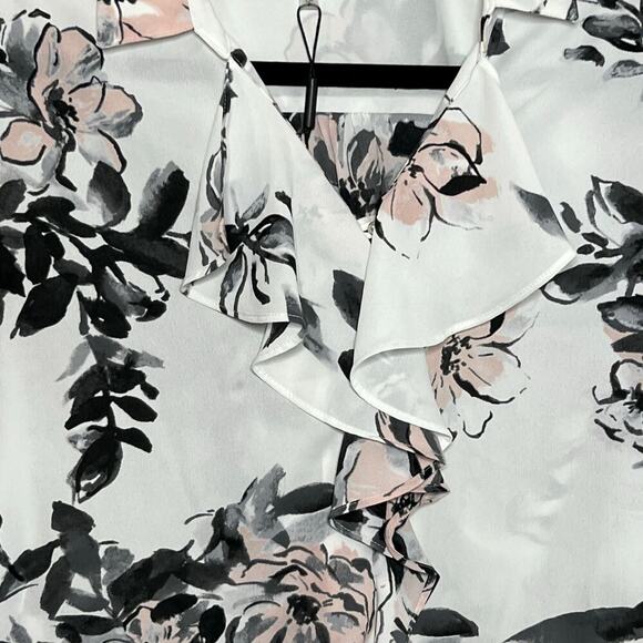 Karl Lagerfeld Paris NWT Floral Multicolor Long Sleeve Blouse Size Small - Picture 3 of 7